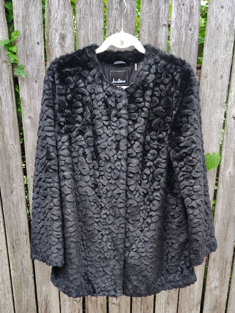 Sam Edelman Black Faux Fur Textured Teddy Jacket